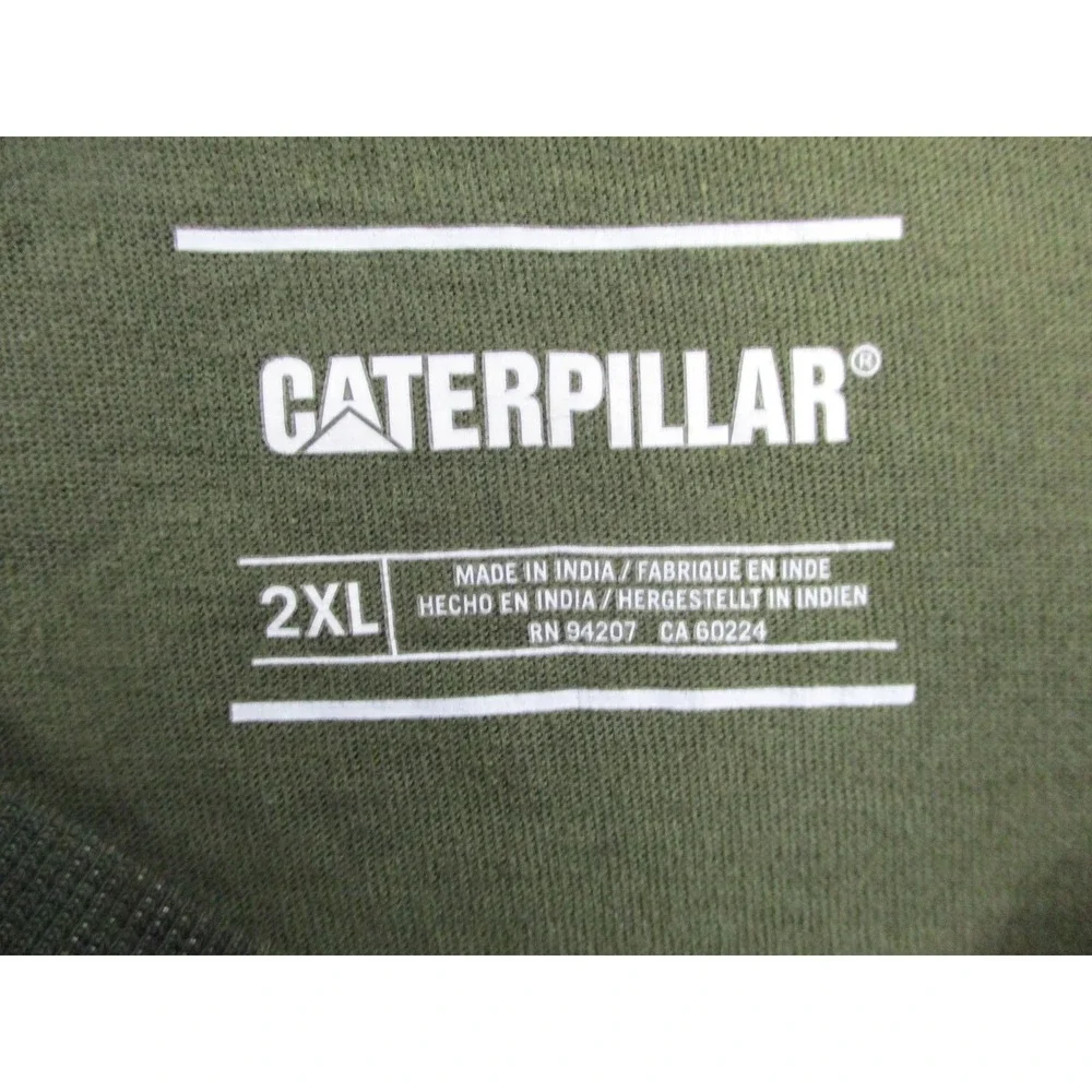 Caterpillar Mens Camo Long Sleeve Graphic T-Shirt CAT Logo Green XL - Picture 4 of 10